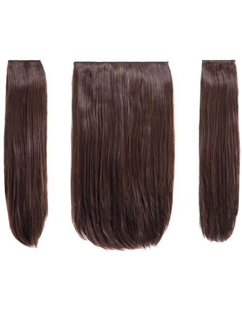 Elle - 18" Three Pieces Straight Clip In Extension Heat Resistant Synthetic Hair