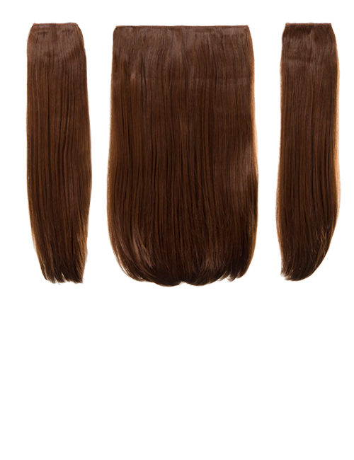 18" Three Pieces Straight Clip In Extension Heat Resistant Synthetic Hair